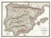 1831 Lapie Map of the Peninsula including Spain and Portugal