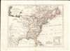 1787 Delamarche Map of the United States w/ Jeffersonian states and Indiana Company