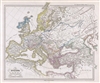 1854 Spruner Map of Europe at the end of the 5th and beginning of the 6th Century