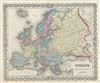 1856 Colton Map of Europe