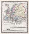 1858 Colton Map of Europe