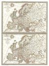 1831 Lapie Map of Europe in 1789 and 1813
