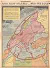 1943 Minneapolis Morning Tribune Map of Europe Before the Allied Invasion