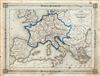 1852 Dufour Map of Europe under Charlemagne