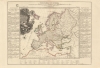 Neue Carte von Europa welche die merkwürdigsten Producte und vorn ehmsten Handelspläze nebst den Flächen-Inhalt aller Europäischen Länder in deutschen Quadrat-Meilen... [New map of Europe which contains the strangest and most prestigious products of trading places together with the surface content of all European countries in German square miles...] - Main View Thumbnail