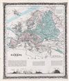 1858 Colton Map of Europe (Physical)