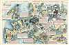 1872 Yves and Barret Pictorial Map of Europe after the Franco-Prussian War