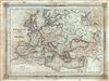 1852 Dufour Map of Europe at the end of the 10th Century