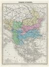 1876 Migeon Map of Turkey in Europe