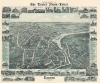 1896 Moore Bird's Eye View Map of Exeter, New Hampshire