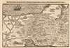 1635 Bünting/ Hasaert Woodcut Map of the Peregrination of Israel