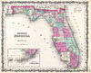 1862 Johnson Map of Florida