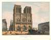 1845 Arnout View of the Facade of Notre Dame Cathedral in Paris, France