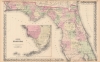 1875 Colton Map of Florida