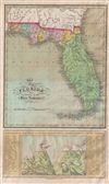 1826 Finley Map of Territorial Florida