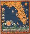 1935 Eleanore and Richard Foster Pictorial Map of Florida