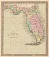 1842 Greenleaf Map of Florida w/ Leigh Read County