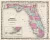 1862 Johnson and Ward Map of Florida