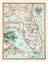 1953 Karl Smith Pictorial Map of Florida
