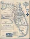 1927 Mid-West Map Company Tourist Road Map of Florida
