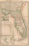 1881 Bureau of Immigration Map of Florida w/transport lines