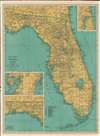 1950 Rand McNally Map of Florida