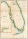1855 U.S. Coast survey Map of Florida