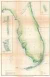 1861 U. S. Coast Survey Chart or Map of Florida