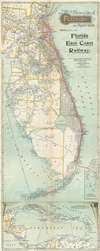1896 Florida East Coast Railway Railroad Map of Florida