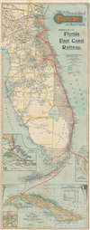 1903 Florida East Coast Railway Railroad Map of Florida