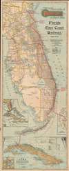 Map of the Peninsula of Florida and Adjacent Islands. - Main View Thumbnail