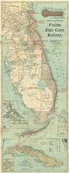 1915 Florida East Coast Railway Railroad Map of Florida