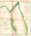 1857 U.S. Coast Survey Chart or Map of Florida and the Tortugas Islands