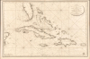 1801 Depot de la Marine Nautical Map of Florida, Cuba, Bahamas, Santo Domingo