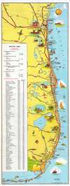 1954 American Automobile Association Pictorial Tourist Map of Florida