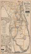 1889 Matthews Northrup Railroad Map of Florida