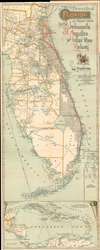Map of the Peninsula of Florida and Adjacent Islands Published by the Jacksonville, St. Augustine and Indian River Railway. - Main View Thumbnail