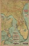 1900 Matthews Northrup Map of Florida and Georgia w/ Plant System Railroad
