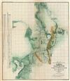 1854 Public Survey Land Office Map of Central Florida  near Tampa