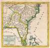 1749 Vaugondy Map of Florida, Georgia, and Carolina