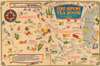 1940 Ford Hopkins Tea Room Pictorial Map of Illinois, Iowa, Minnesota, and Wisconsin