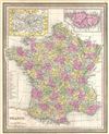 1854 Mitchell Map of France