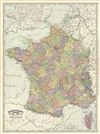 1892 Rand McNally Map of France