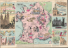 1882 Robida Pictorial Satirical Map of France