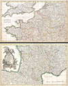 1775 Zannoni Two Panel Map of France