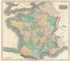 1814 Thomson Map of France in Provinces