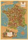1960 Lucien Boucher Art Deco Pictorial Map of France