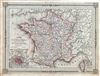 1852 Bocage Map of France in Departments