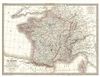 1829 Lapie Map of France in Military Departments and Divisions