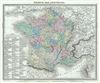 1874 Tardieu Map of France in Provinces